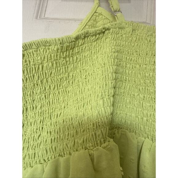 Forever 21 Women's Plus Size 3X Green Y2K Smocked Peplum Cropped Tank - Picture 8 of 9